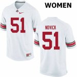 Women's Ohio State Buckeyes #51 Brett Novick White Nike NCAA College Football Jersey Online CBC1744KR